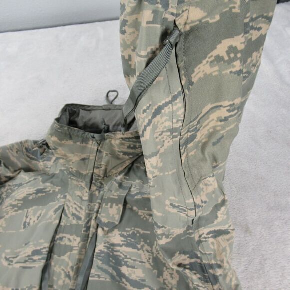 Army Jacket Mens Small X-Short Green Camouflage Adjustable Waist Dual Vent Parka - Picture 8 of 12